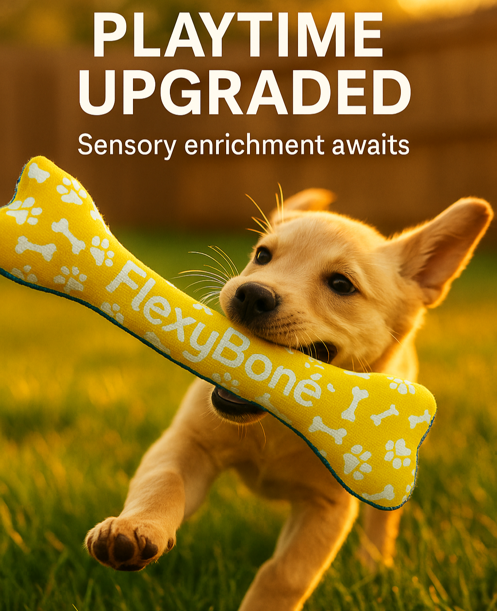 FlexyBone – Interactive Dog Chew & Tug Toy with Side Pockets – Strong Towel Material – Freezable, Washable, Sensory Enrichment for Puppies & All Dogs – Holds Treats, Squeakers, Crinkle & More
